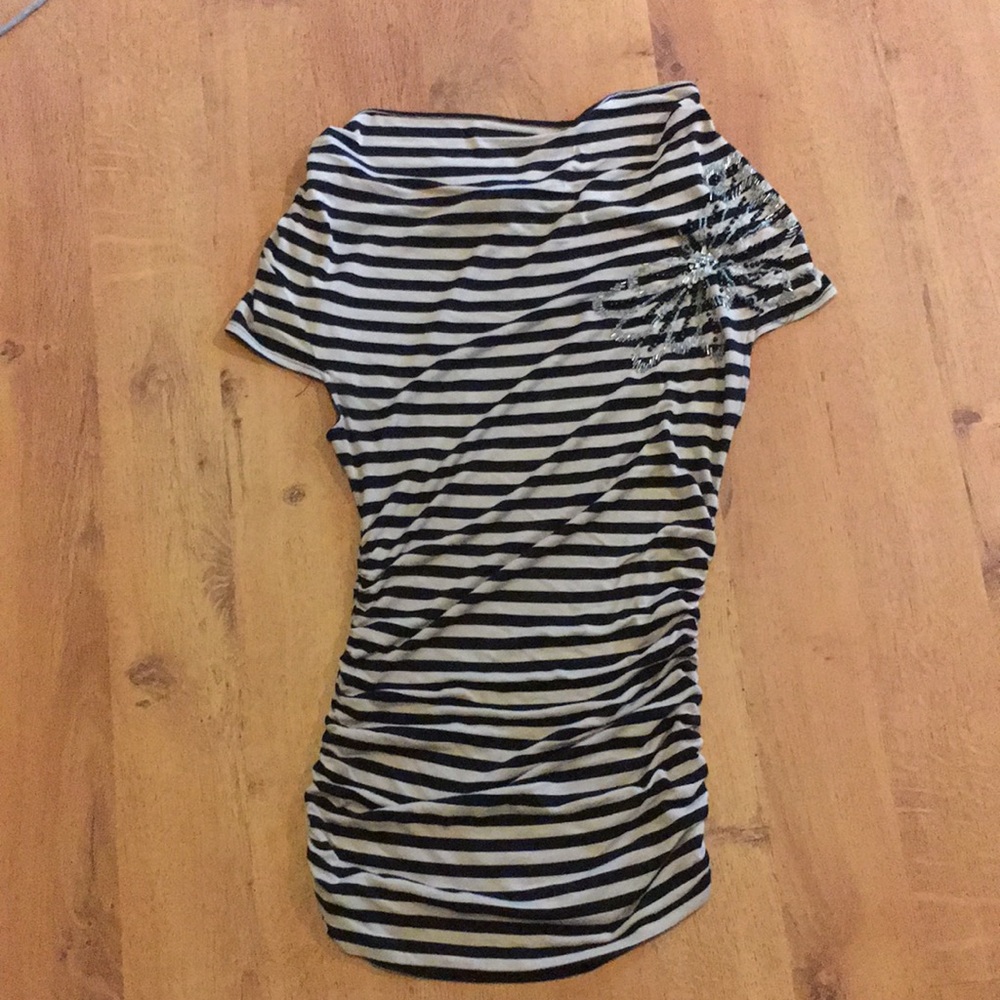 INC draped ruched tee